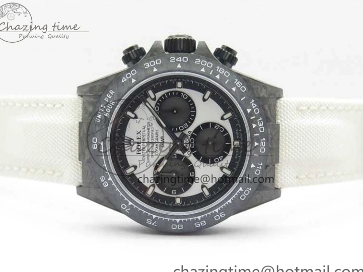 MiroTime 0320 WrinkleFree Daytona DIW Carbon Noob 1:1 Best Edition White Black Dial on Nylon Strap SA 2614
